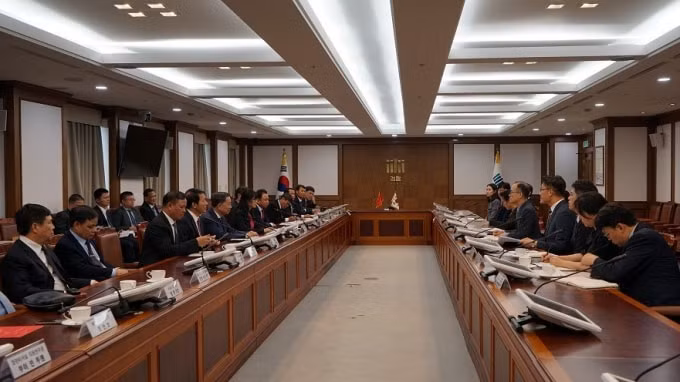 Quang cảnh buổi hội đàm. Ảnh: CAND
