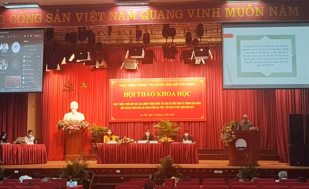 hoi thao khoa hoc phat trien phoi hop luc luong trong cong tac bao ve nen tang tu tuong cua dang hinh 1