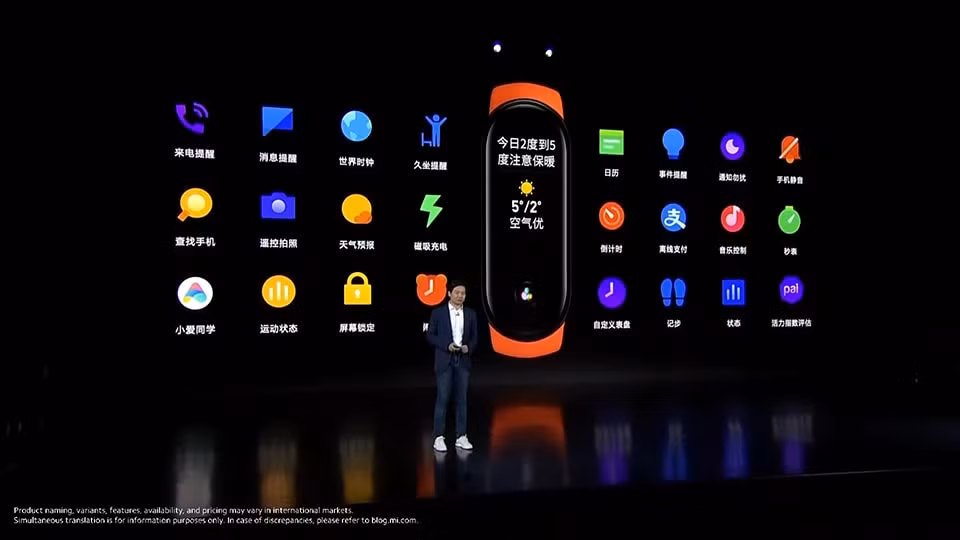 Vòng thông minh Xiaomi Mi Band 6. Ảnh: Xiaomi
