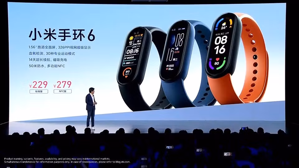 Vòng thông minh Xiaomi Mi Band 6. Ảnh: Xiaomi