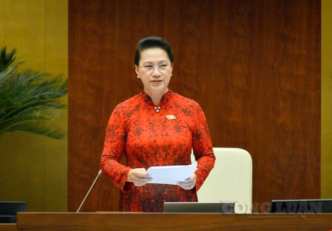Chủ tịch Quốc hội Nguyễn Thị Kim Ngân tại kỳ họp thứ 11 Quốc hội khóa XIV.