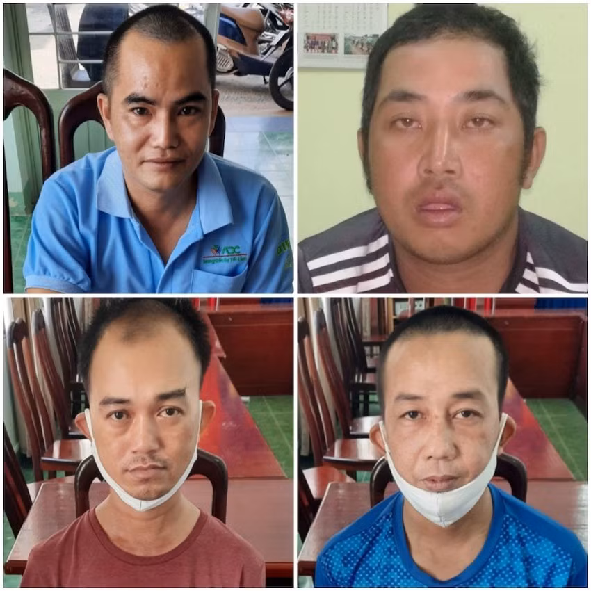Hình ảnh 4 đối tượng bị khởi tố. Ảnh: kinhtedothi