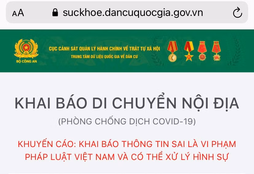 Bộ Công an ra mắt hệ thống kê khai Covid-19. Ảnh: hanoimoi.vn