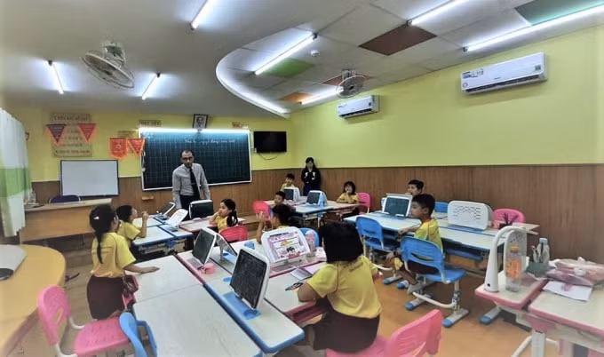 Một lớp học tại một cơ sở giáo dục tư thục tại quận Gò Vấp TP. HCM.
