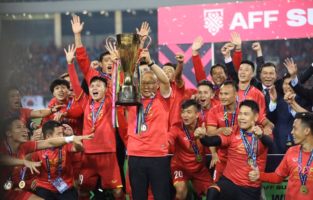 Đương kim vô địch Việt Nam nằm ở nhóm hạt giống số 1 tại AFF Cup 2020. Ảnh: TTXVN