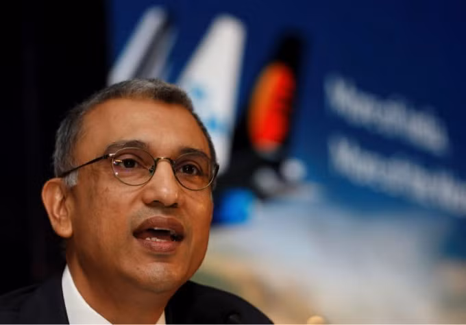 Vinay Dube, Giám đốc điều hành của Jet Airways phát biểu trong một cuộc họp báo tại Mumbai, Ấn Độ, ngày 29 tháng 11 năm 2017. (Nguồn: Danish Siddiqui/Reuters).