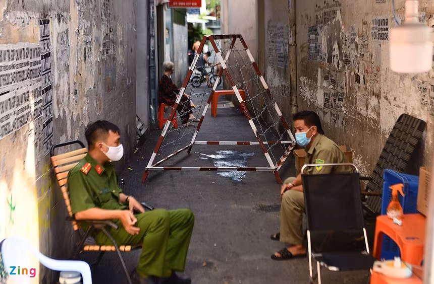 Hình ảnh điểm phong tỏa tại quận Gò Vấp. Ảnh: Zingnews.vn