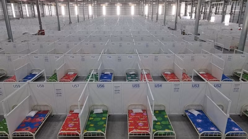 Hình ảnh bên trong khu điều trị bệnh nhân Covid-19 Thới Hòa. Ảnh: vietnamnet.vn