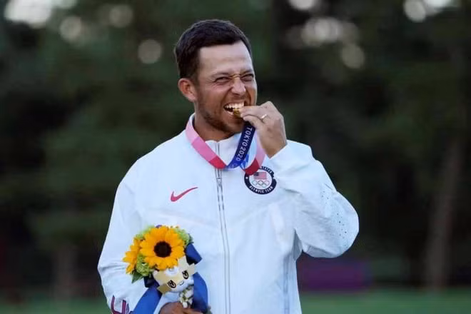 Vận động viên Xander Schauffele giành tấm HCV nội dung nam môn golf Olympic Tokyo 2020. Ảnh: internet