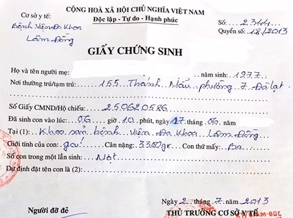 Thủ tục cấp Giấy chứng sinh với trẻ sinh ngoài cơ sở khám ...