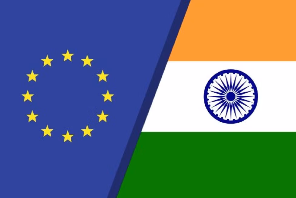Hình ảnh cờ Liên minh châu Âu (EU) và quốc kỳ Ấn Độ. Ảnh: Climate Action
