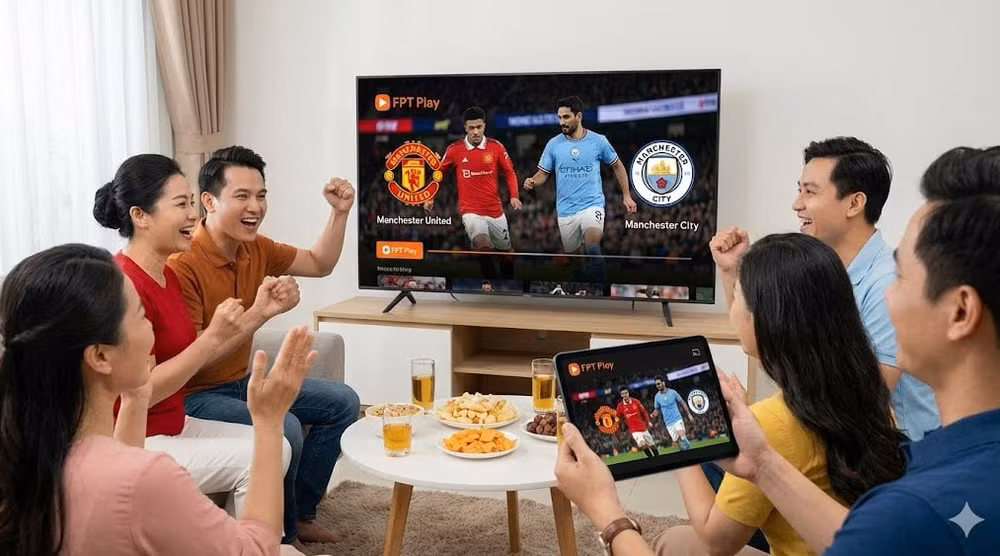 Link xem MU vs Man City trên FPT Play. Hình minh họa
