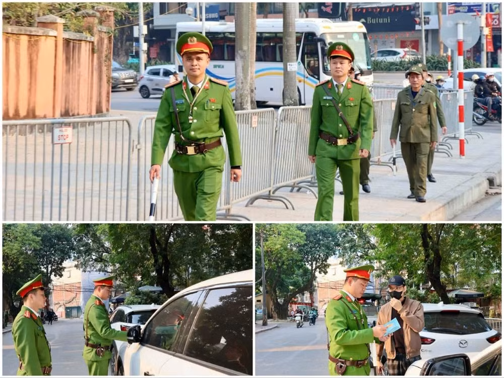 Lực lượng Công an phường tuần tra, kiểm soát an ninh tại các địa điểm lưu trú của Đại biểu.