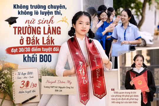 Không trường chuyên, không lò luyện thi, nữ sinh trường làng ở Đắk Lắk đạt 30/30 điểm tuyệt đối khối B00