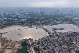 Hiện trạng thi công dự án hồ điều hòa Phú Đô hơn 1.166 tỷ đồng