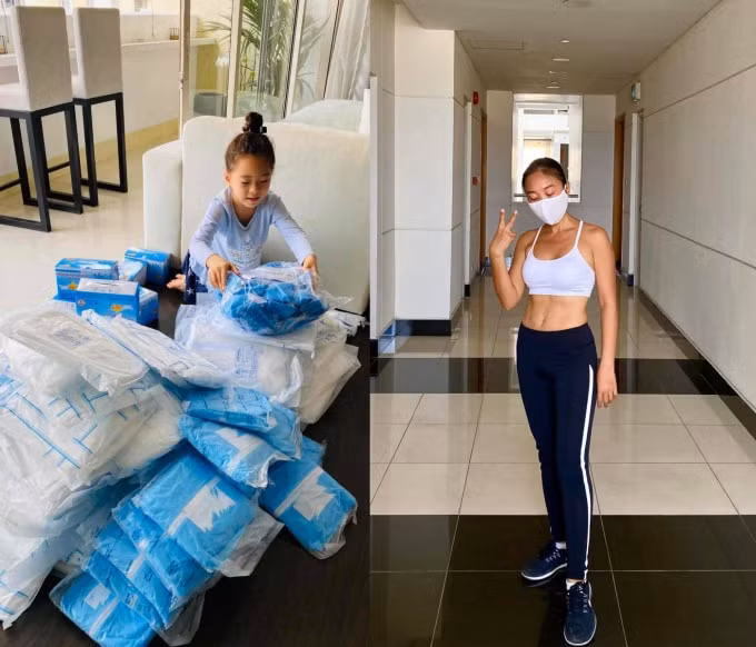 Trong lần chống dịch trước, gia đình Đoan Trang cũng nhận được nhiều lời khen vì hành động văn minh.