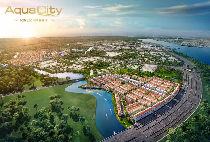 River Park 1 tọa lạc tại cửa ngõ Aqua City, mặt tiền Hương Lộ 2 lộ giới 60 m kết nối trực tiếp vào cao tốc TP.HCM - Long Thành - Dầu Giây.