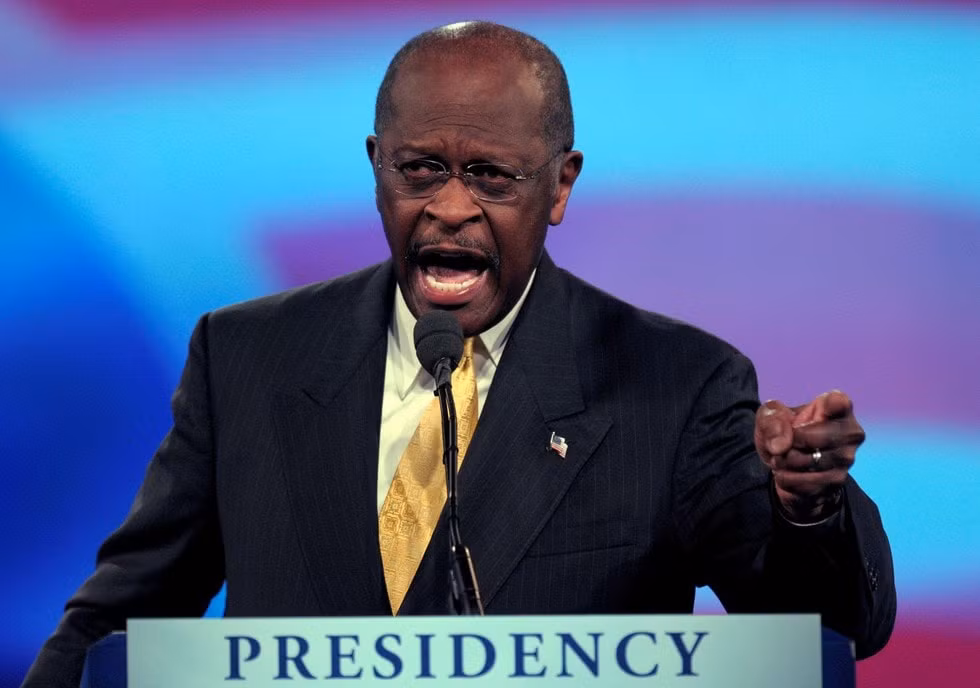 Hình ảnh cựu ứng cử viên Tổng thống Mỹ Herman Cain. Ảnh: internet.