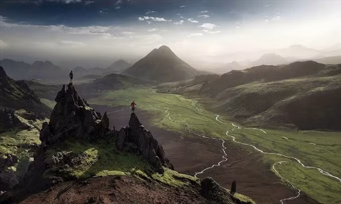 Landmannalaugar, trong Khu bảo tồn thiên nhiên Fjallabak ở Tây Nguyên của Iceland.