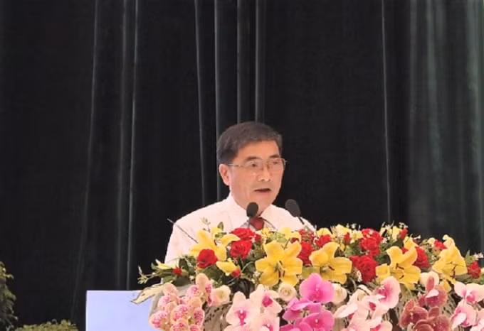 Ông Trần Văn Môn, Phó Cục trưởng Cục Điều phối Nông thôn mới phát biểu tại lễ công bố