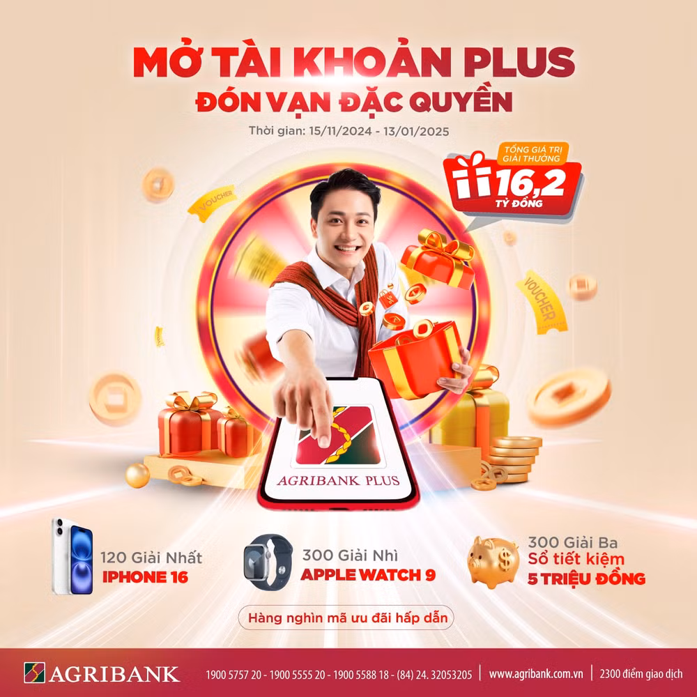 iphone 16 trong tam tay mo ngay tai khoan plus tren agribank plus rinh ngay hinh 1