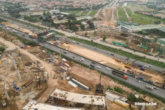 Hà Nội: Phân luồng giao thông phục vụ thi công nút giao Vành đai 3,5 với Đại lộ Thăng Long
