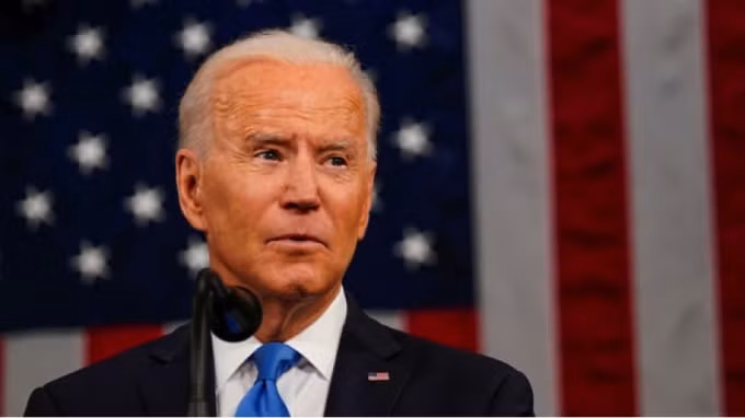 Tổng thống Joe Biden phát biểu tại một phiên họp chung của Quốc hội tại Washington, Mỹ, ngày 28 tháng 4 năm 2021. Ảnh: Melina Mara | Reuters.