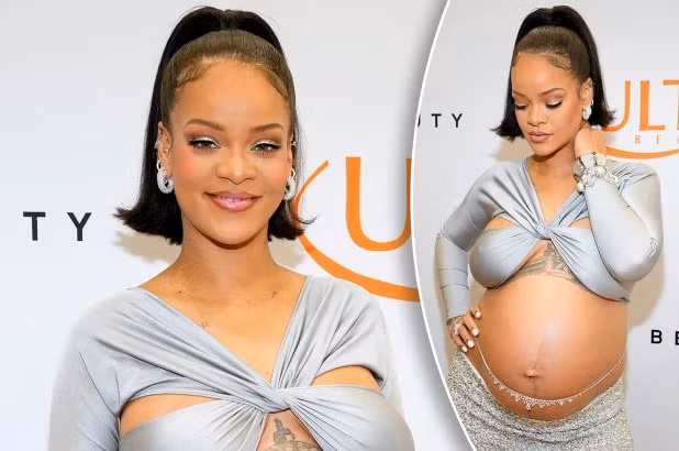 thoi trang mang bau cua rihanna va cac sao nu ngay cang tao bao hinh 1
