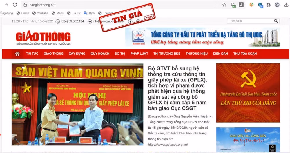xu ly website mao danh bao giao thong ban giay phep lai xe gia hinh 1
