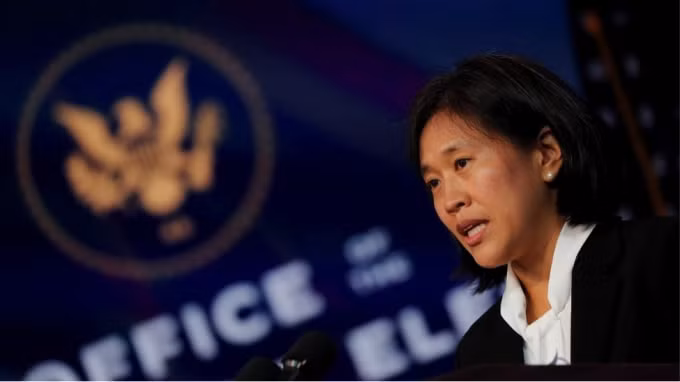 Đại diện Thương mại Mỹ (USTR) Katherine Tai. Ảnh: CNBC/ Getty Images.