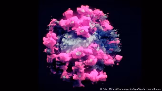Hình ảnh của virus SARS-CoV-2. Ảnh: DPA