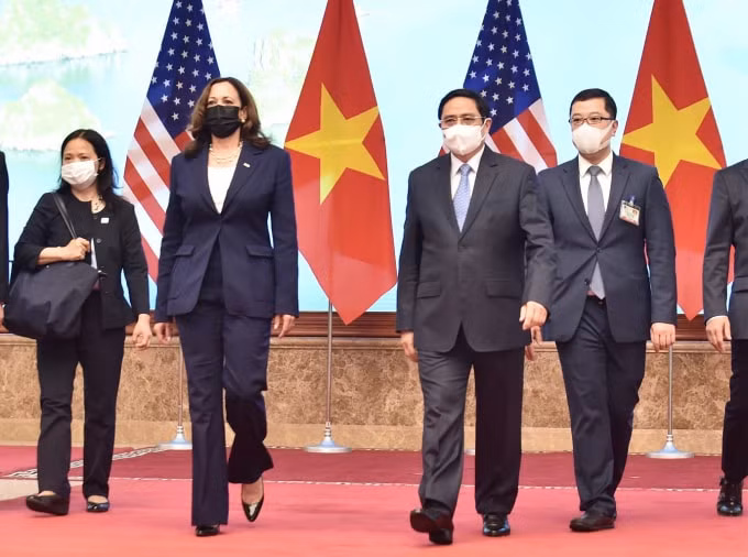 Trưa 25/8, Phó Tổng thống Mỹ Kamala Harris đã có cuộc gặp với Thủ tướng Phạm Minh Chính.