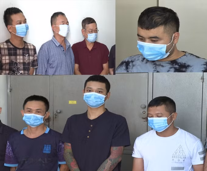 Các đối tượng trong đường dây cá độ 150 tỷ bị Phòng Cảnh sát hình sự Công an tỉnh Thanh Hóa bắt giữ. Ảnh: Thái Thanh
