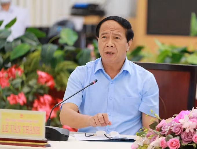 Phó Thủ tướng Lê Văn Thành phát biểu tại buổi làm việc.