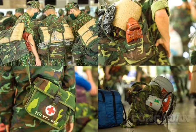 Hành lý, quân tư trang của các bác sĩ, học viên vào TP.HCM làm nhiệm vụ.