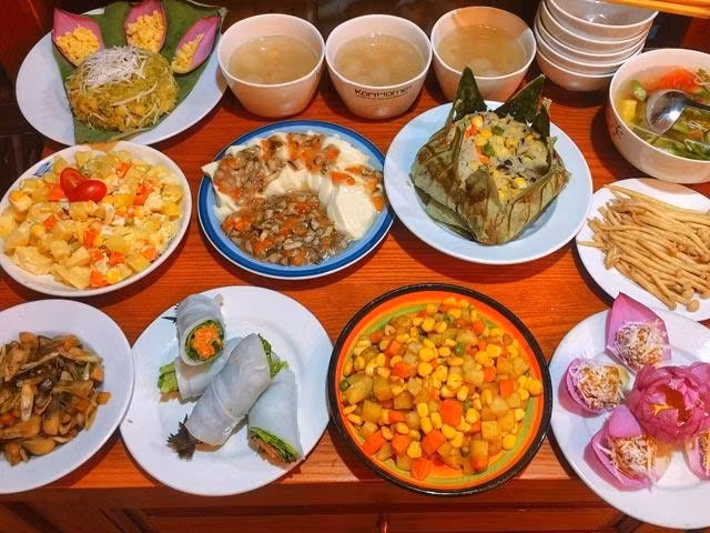 Mâm cỗ chay ngày rằm tháng 7