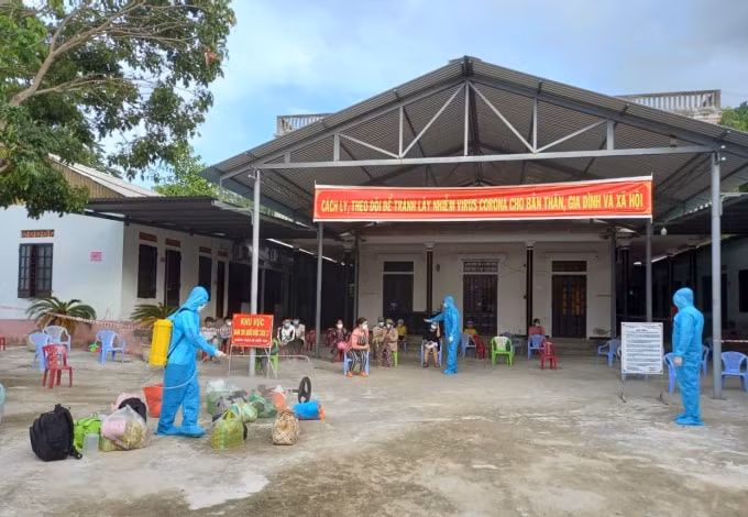 Khu cách ly tại nhà nghỉ do gia đình chị Đặng Ngọc Bội Ngọc cho mượn để đón công dân.