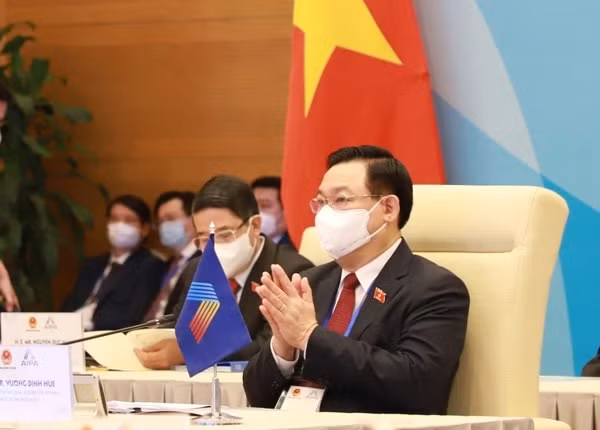 Chủ tịch Quốc hội Vương Đình Huệ dự AIPA-42 tại điểm cầu Hà Nội