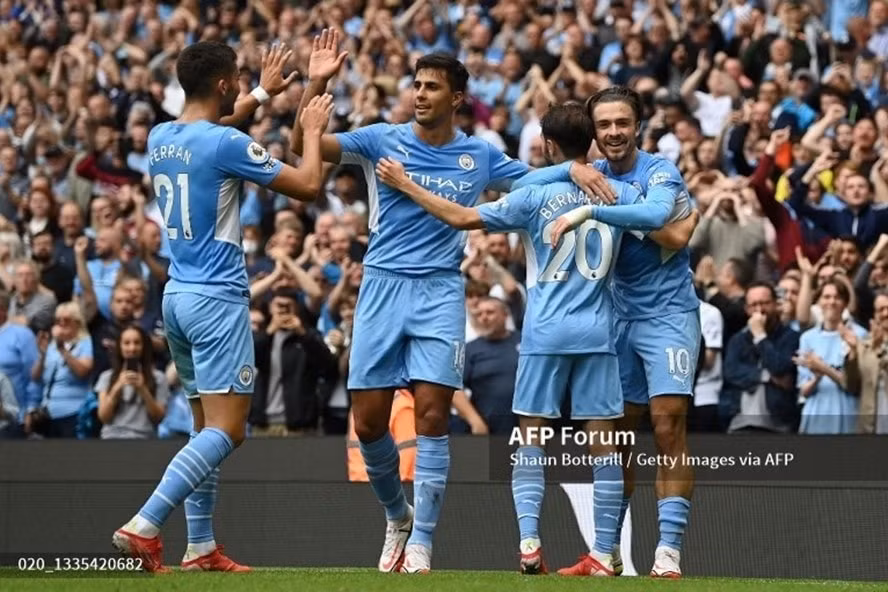 Man City giành chiến thắng đầu tiên ở Ngoại hạng Anh 2021-22. Ảnh: AFP