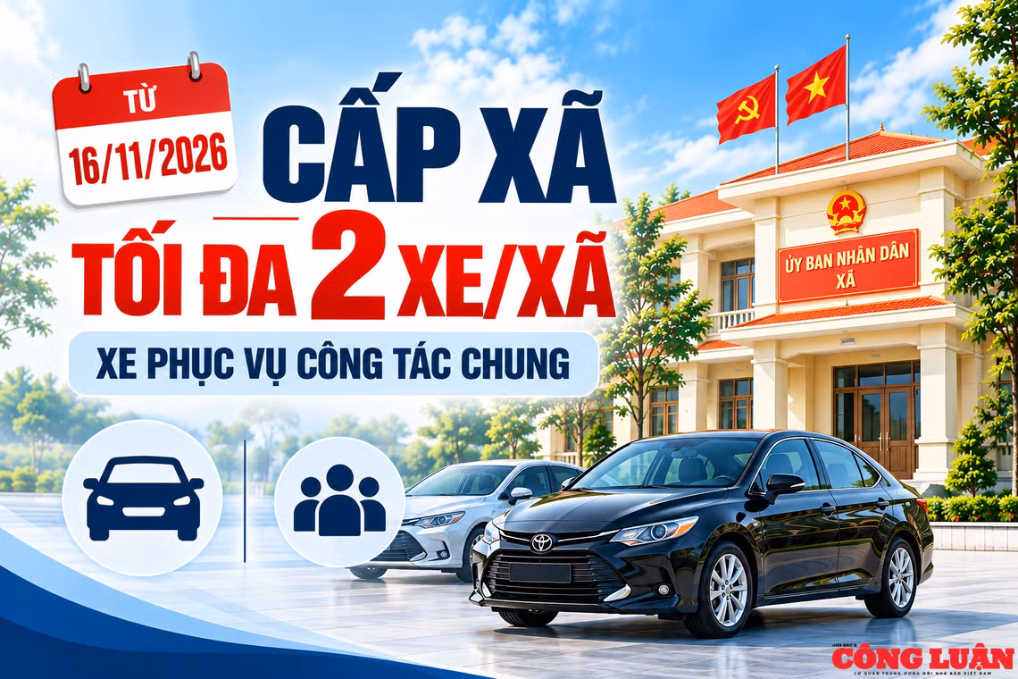 Từ 16/11/2026: Cấp xã được bố trí tối đa 2 xe phục vụ công tác chung