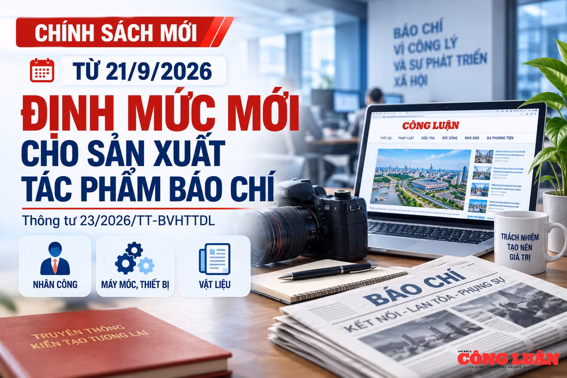 Từ 21/9, áp dụng định mức mới cho sản xuất tác phẩm báo chí