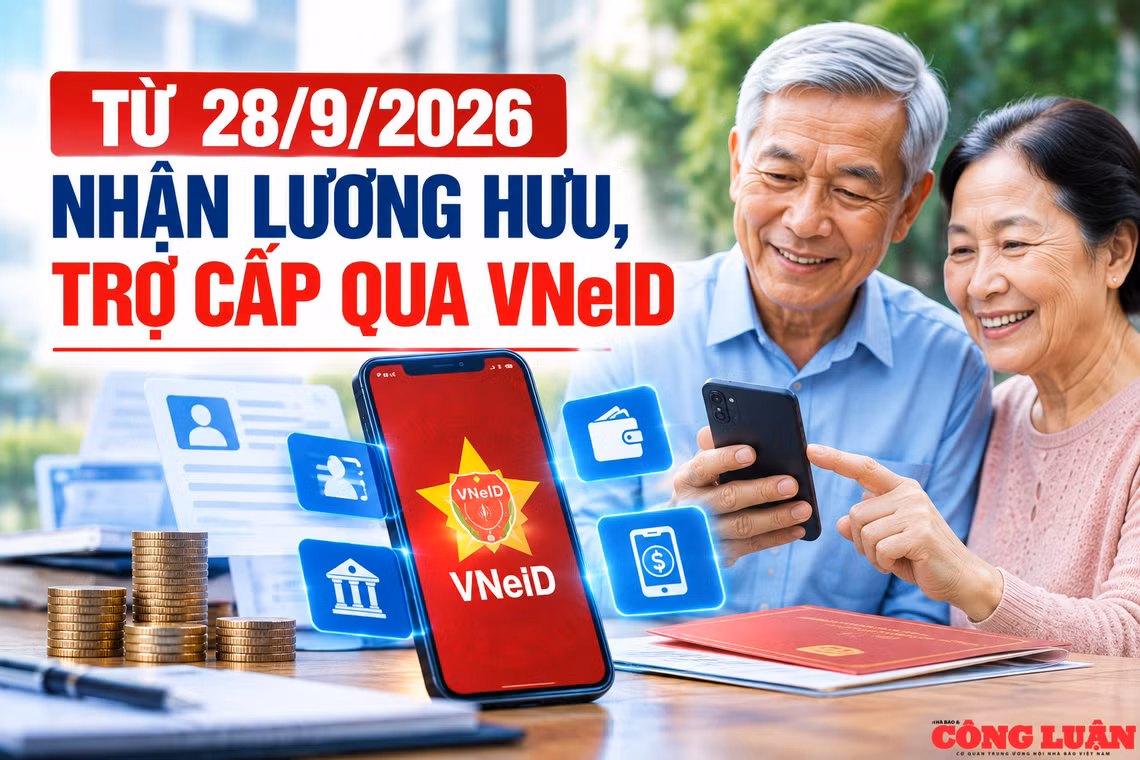 Người dân chuẩn bị nhận lương hưu, trợ cấp qua VNeID