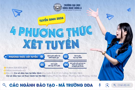 Trường ĐH Công nghệ Đông Á công bố 4 phương thức tuyển sinh năm 2026