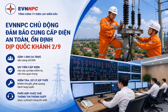 EVNNPC chủ động bảo đảm cung cấp điện dịp Quốc khánh 2/9