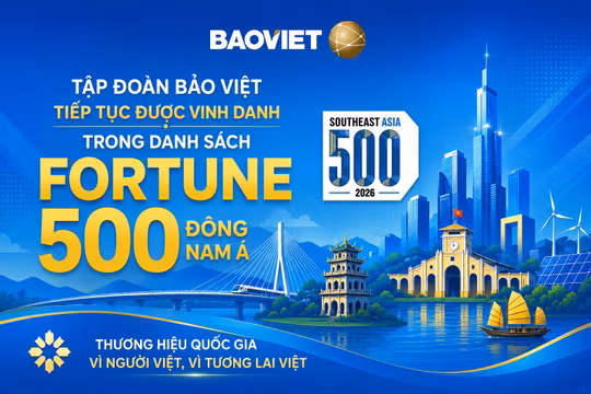 Tập đoàn Bảo Việt (BVH) tiếp tục được vinh danh trong danh sách Fortune 500 Đông Nam Á
