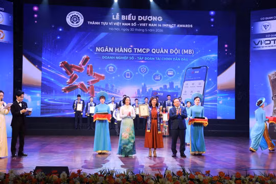 Biz MBBank được vinh danh tại lễ biểu dương thành tựu tác động vì Việt Nam Số 2026