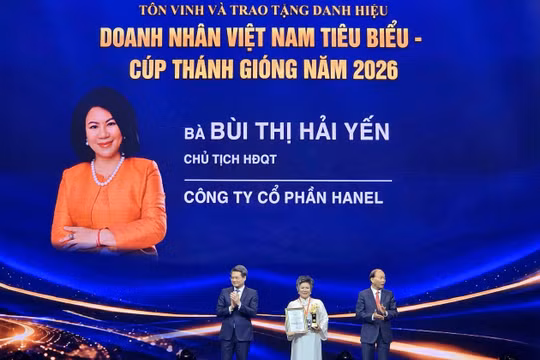 Chủ tịch Hanel được trao tặng danh hiệu "Doanh nhân Việt Nam tiêu biểu - Cúp Thánh Gióng 2026"