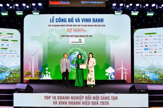 Vietcombank tiếp tục dẫn đầu ngành ngân hàng về Đổi mới sáng tạo và Kinh doanh hiệu quả 2026