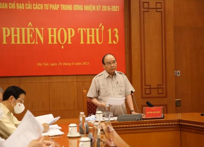 Chủ tịch nước Nguyễn Xuân Phúc phát biểu tại Phiên họp.