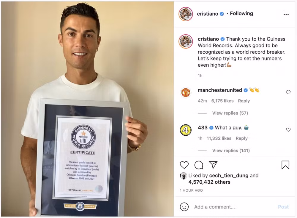 ronaldo nhan ky luc guinness nho ghi 111 ban thang cho tuyen bo dao nha hinh 1